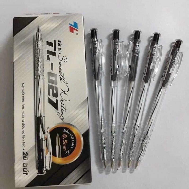 Hộp 20 cái bút bi thiên long ngòi mực chuẩn