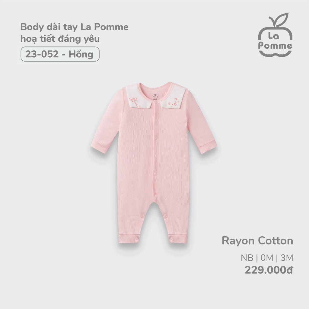 La pomme Bộ dài tay cài chéo cho bé sơ sinh mùa thu đông BST họa tiết mèo mẫu mới 2023