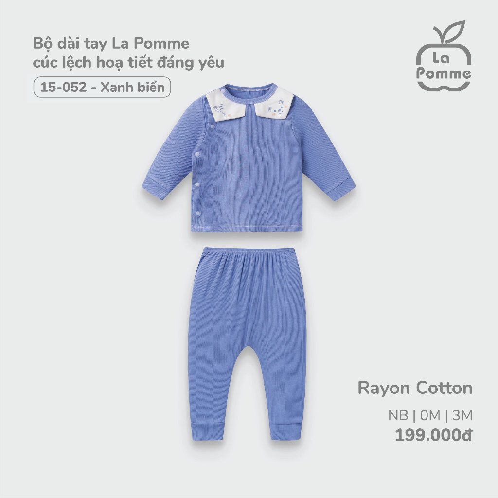 La pomme Bộ dài tay cài chéo cho bé sơ sinh mùa thu đông BST họa tiết mèo mẫu mới 2023