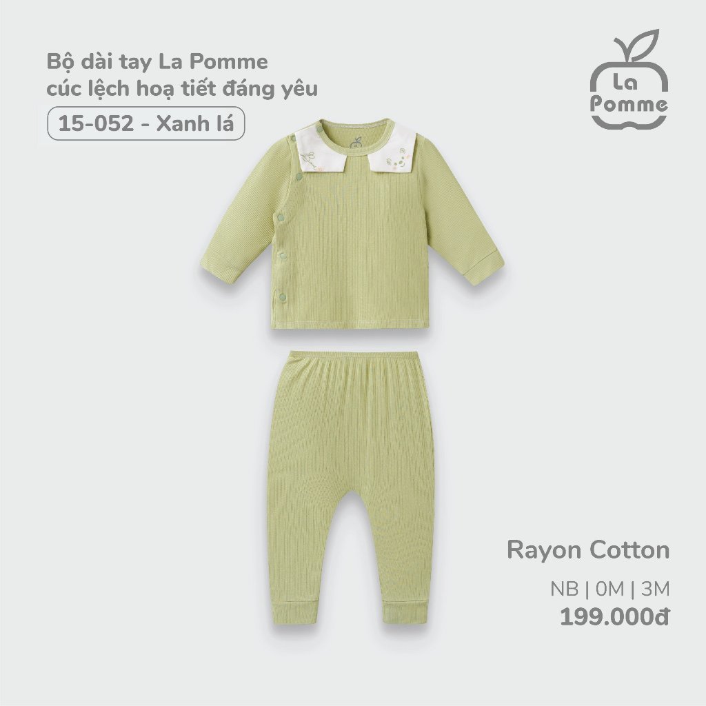 La pomme Bộ dài tay cài chéo cho bé sơ sinh mùa thu đông BST họa tiết mèo mẫu mới 2023