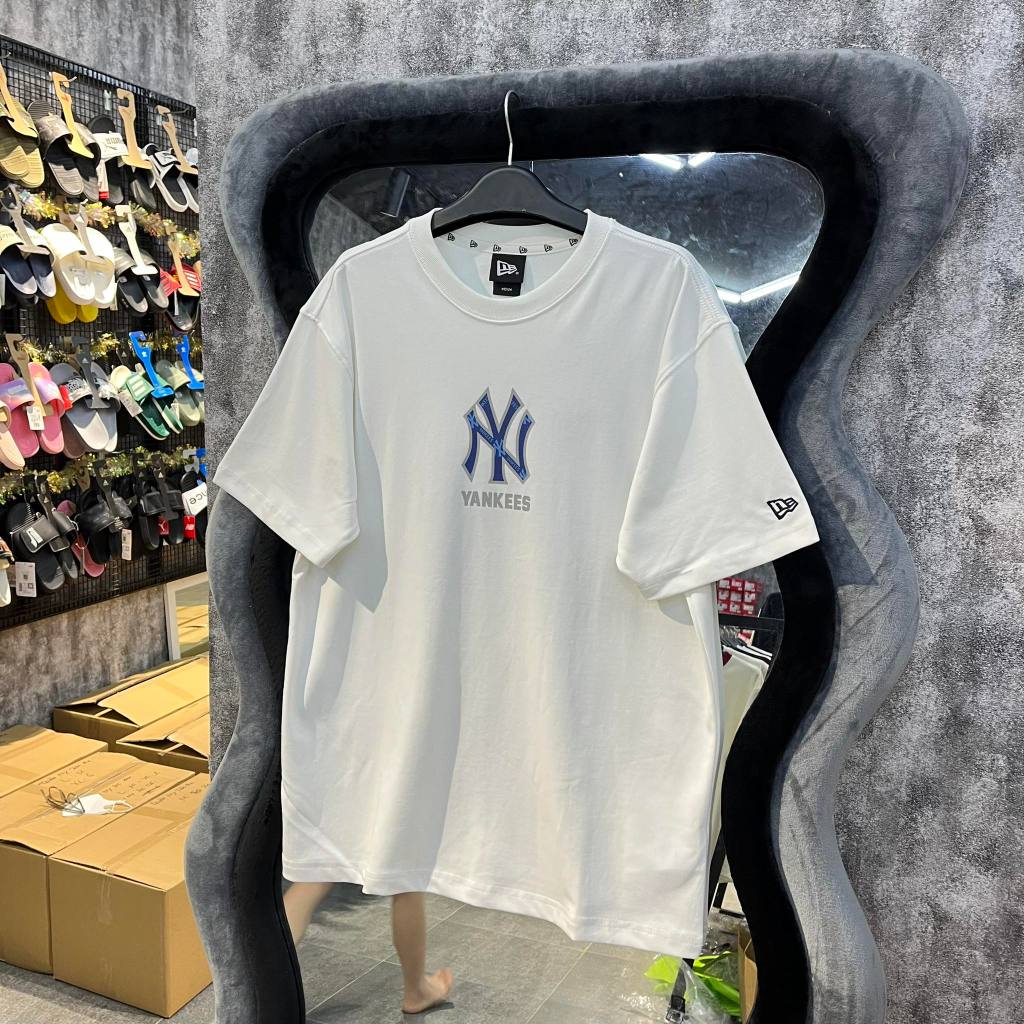 Áo Thun Chính Hãng NY Trắng Logo Xanh Shop Xám Store