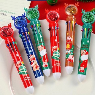 Bút bi noel 10 ngòi 10 màu dễ thương_ bút noel quà tặng noel giáng sinh cho bé