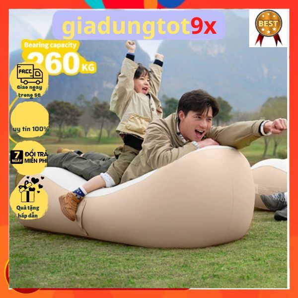 Ghế nệm hơi sofa cắm trại dã ngoại,Nệm hơi cắm trại gấp gọn,giường đệm khí di động tích hợp máy bơm tiện lợi