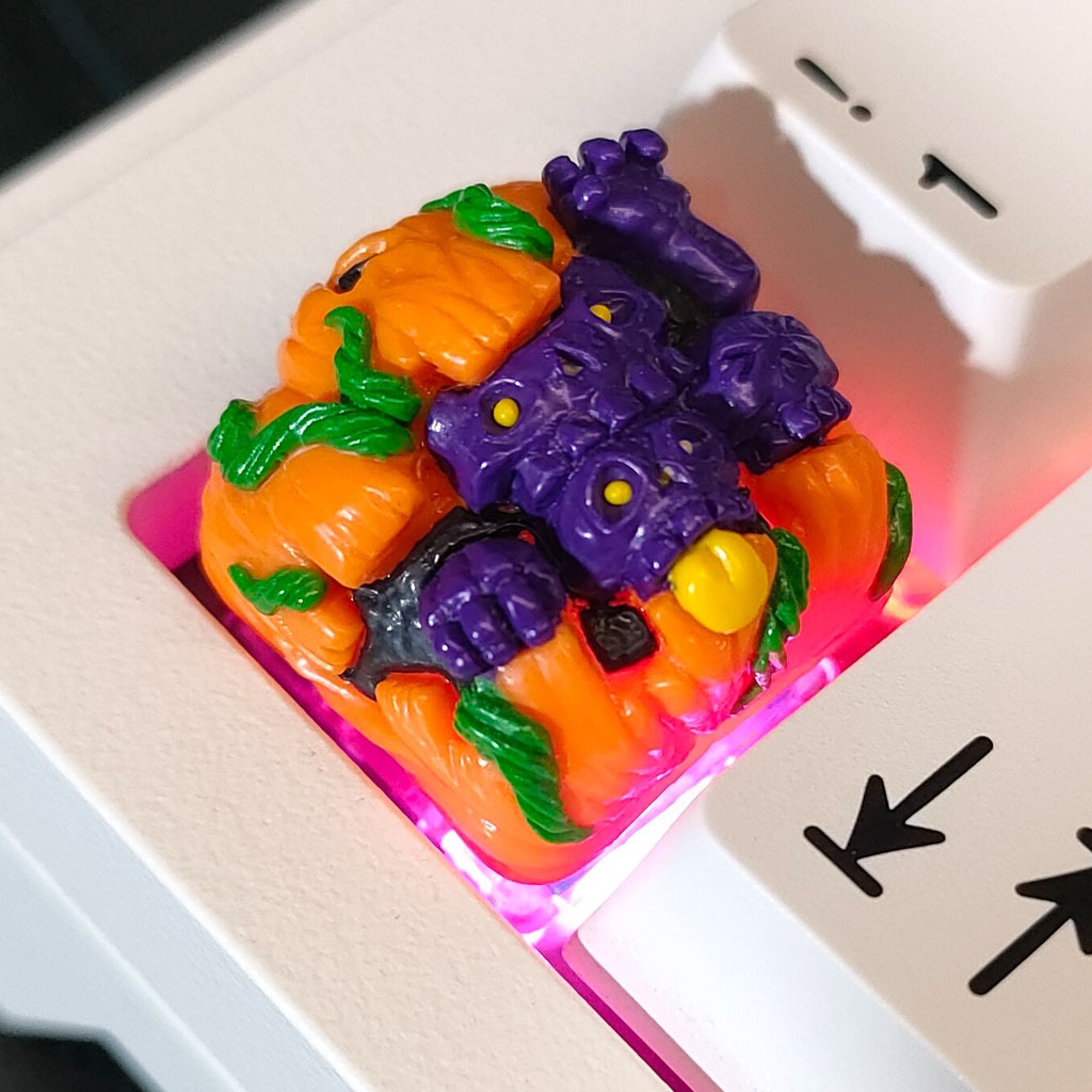Nút bàn phím cơ artisan keycap pumpskull halloween
