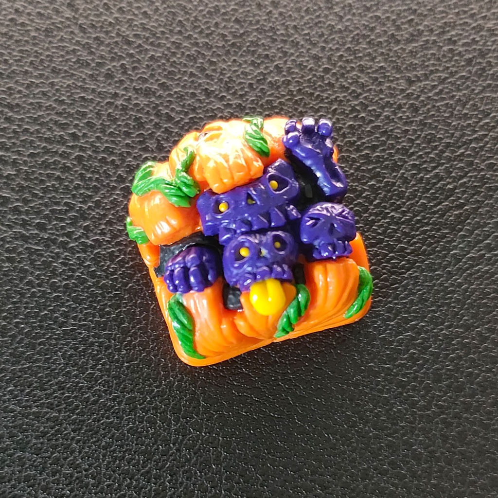 Nút bàn phím cơ artisan keycap pumpskull halloween