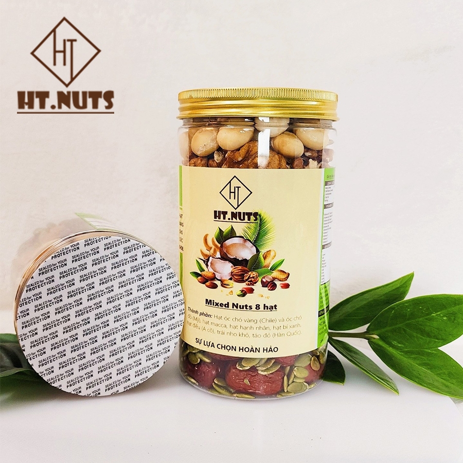 Hạt dinh dưỡng mix 8 loại HT.NUTS hũ 300g/500g, hạt dinh dưỡng cho chị em, bà bầu, ăn kiêng, giảm cân