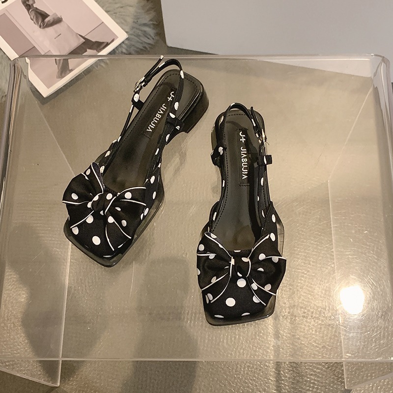 Giày nữ big size 40 - 42 mũi vuông dáng hở gót quai có hể điều chỉnh