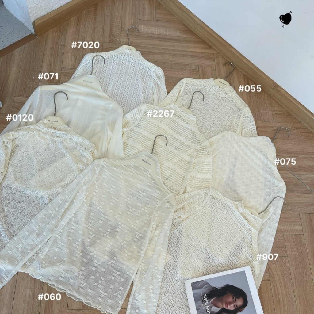 Áo ren mix mỏng dài tay siêu thời trang.