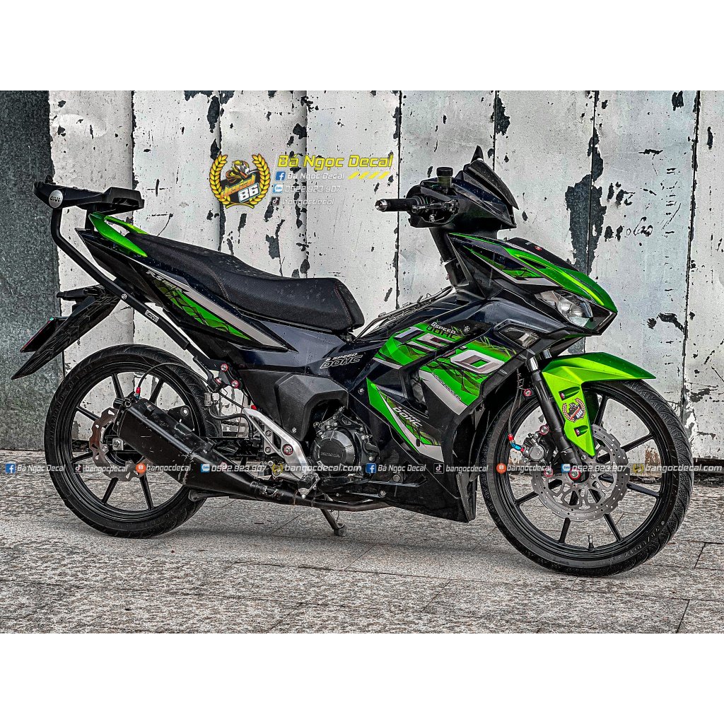 TEM DÁN RS150R XE WINNER X V3 MÀU ĐEN XANH NGỌC CỰC ĐẸP