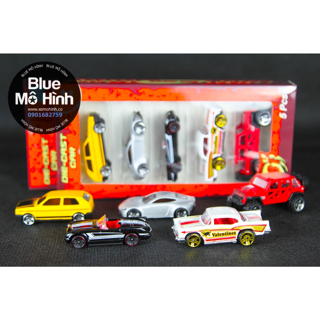 Set 5 xe mô hình bằng kim loại 1:64