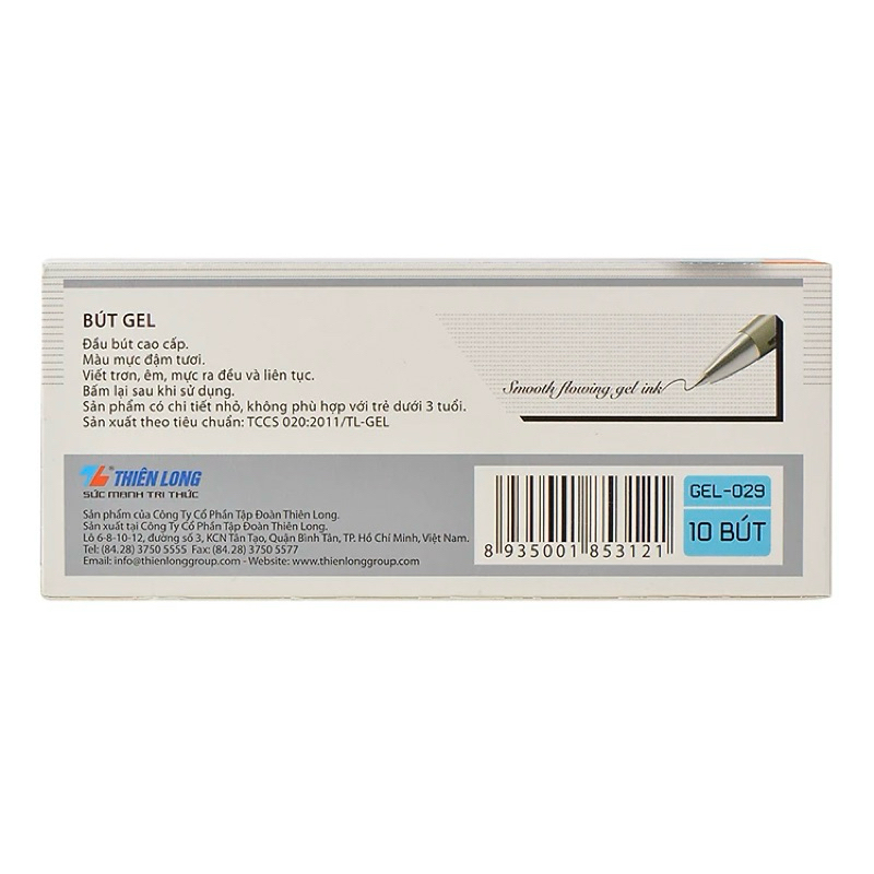 Hộp 10 Cây Bút Thiên Long GEL029 - Xanh