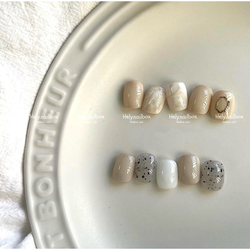 Nailbox Hely.Dang - Móng tay giả ánh kim vàng, bạc, nhũ tông lạnh dành cho da ngăm