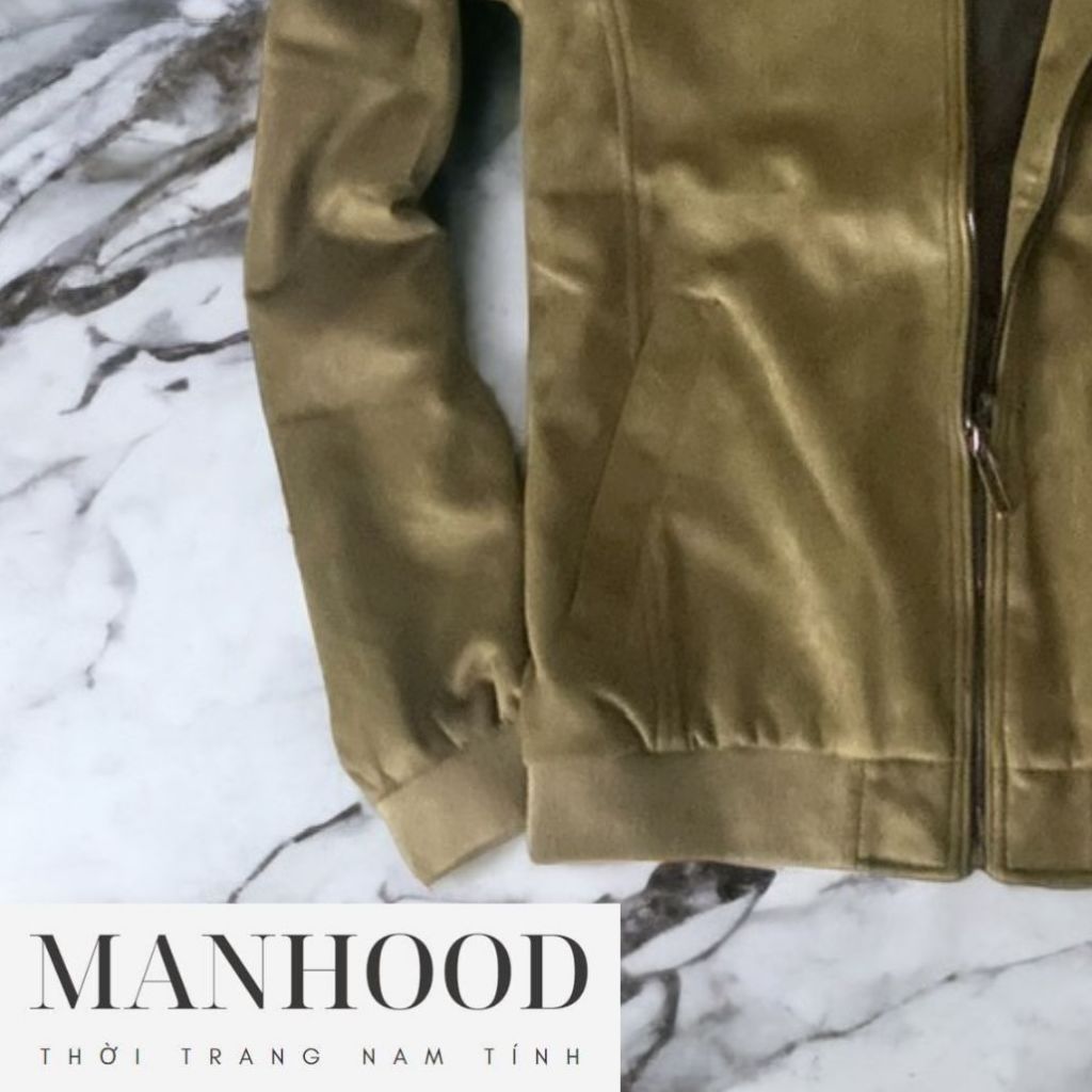 Áo khoác da lộn nam, áo da lộn cổ bambo nam đẹp cao cấp AKD003272