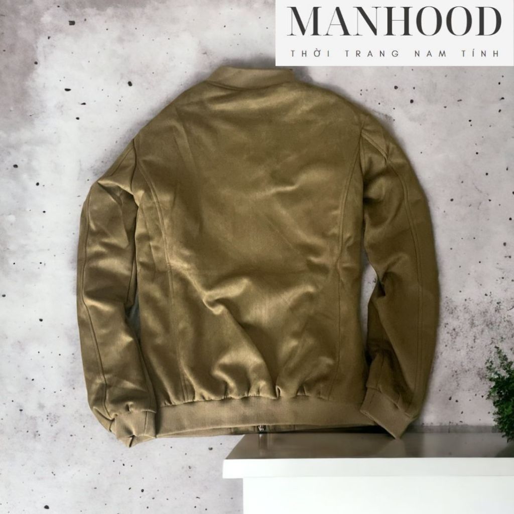 Áo khoác da lộn nam, áo da lộn cổ bambo nam đẹp cao cấp AKD003272