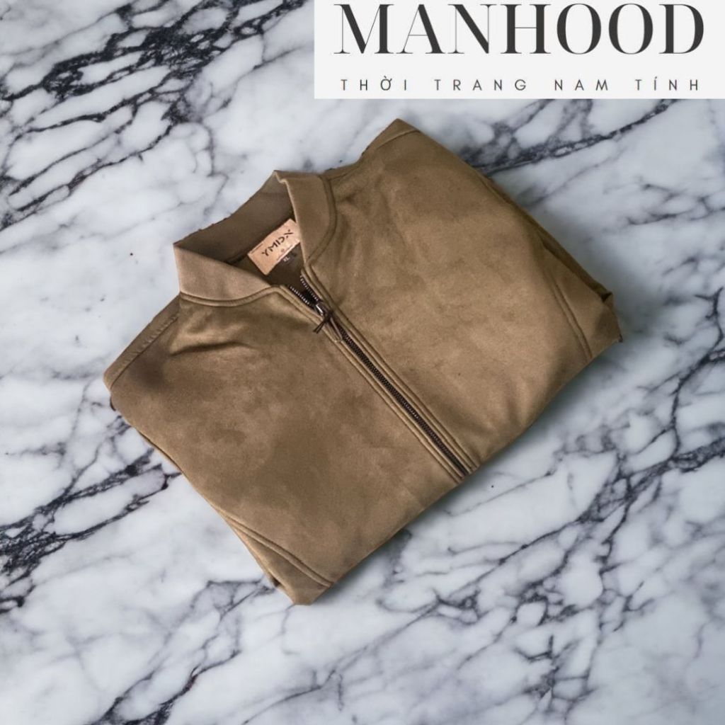 Áo khoác da lộn nam, áo da lộn cổ bambo nam đẹp cao cấp AKD003272