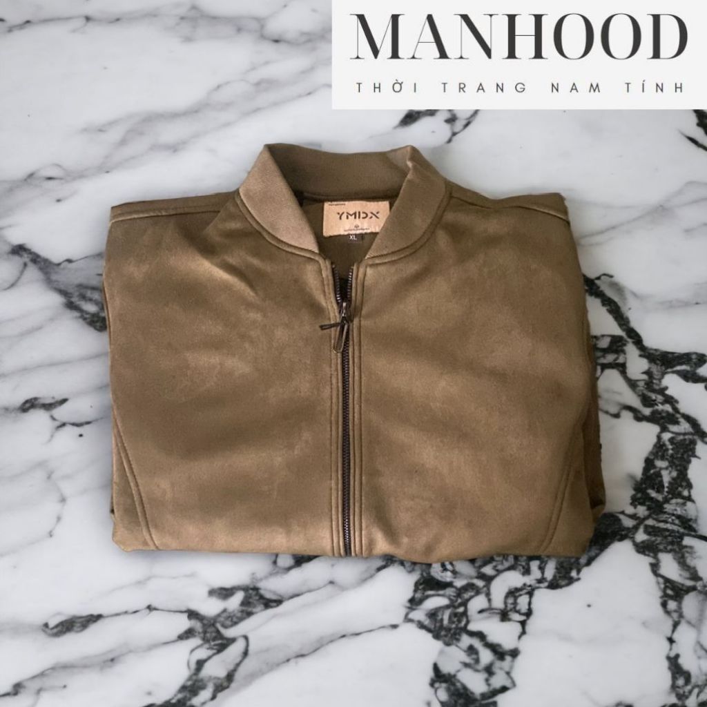 Áo khoác da lộn nam, áo da lộn cổ bambo nam đẹp cao cấp AKD003272