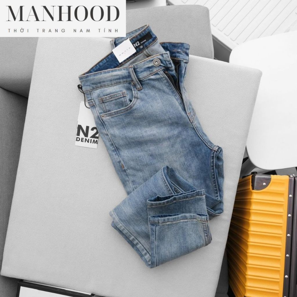 Quần jean nam, quần bò nam denim, màu xanh nhạt, xanh đậm form skinny nam tính QJN003631