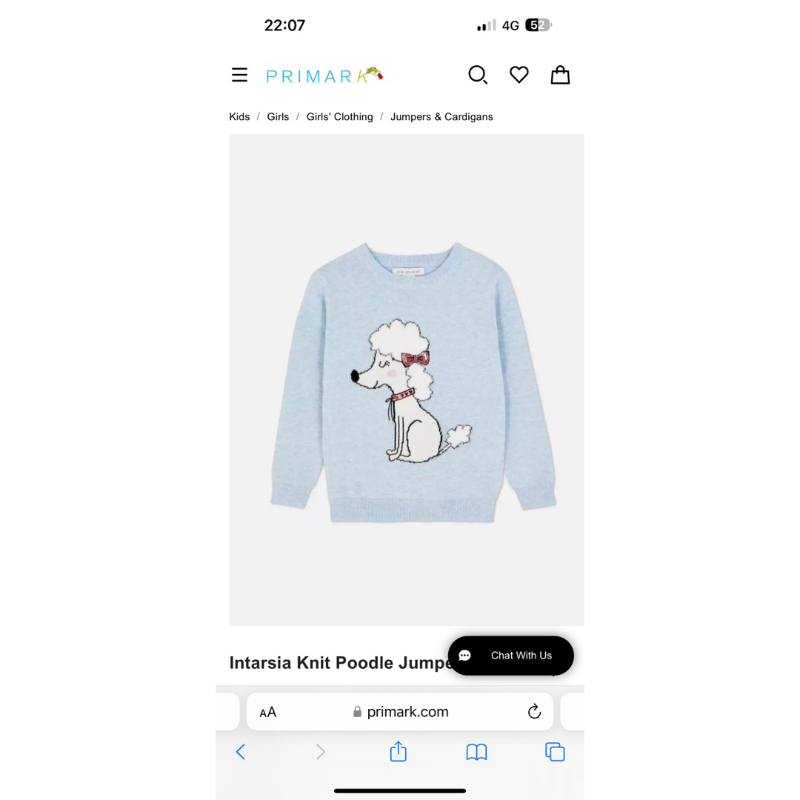 Áo len xanh dịu hình cún cho bé