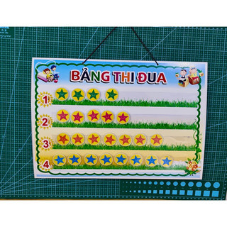 Bảng thi đua A3 ép plastic tặng kèm 40 hoa