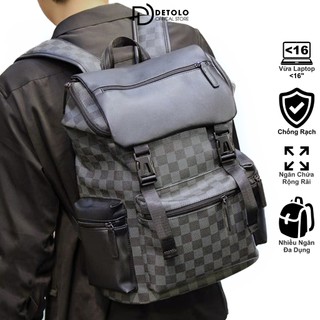 Balo Da Unisex Balo Đựng Laptop 16in Và 15.6 inch DETOLO thời trang đi học, đi chơi có nhiều ngăn phụ