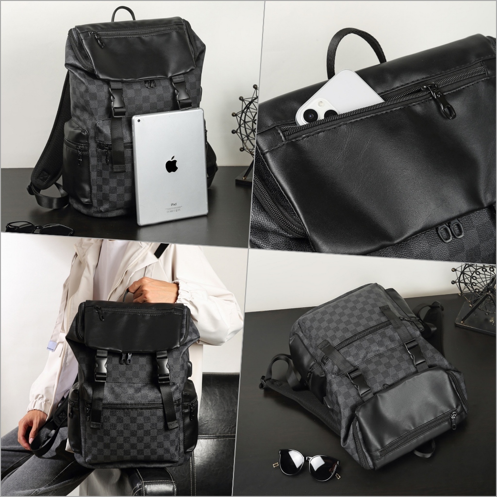 Balo Da Unisex Balo Đựng Laptop 16in Và 15.6 inch DETOLO thời trang đi học, đi chơi có nhiều ngăn phụ