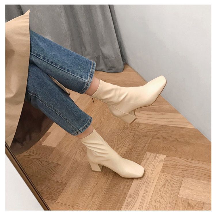 Boot nữ big size 40 - 42 giá rẻ, gót vuông, mũi vuông, da mềm