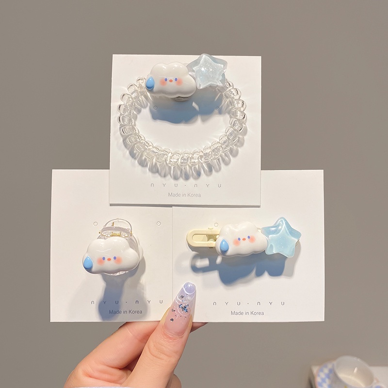 Set 1 / 6 / 9 Kẹp Tóc Hình Đám Mây / Ngôi Sao / Đám Mây Xanh Dương Dễ Thương Cho Bé Gái Schoolmate