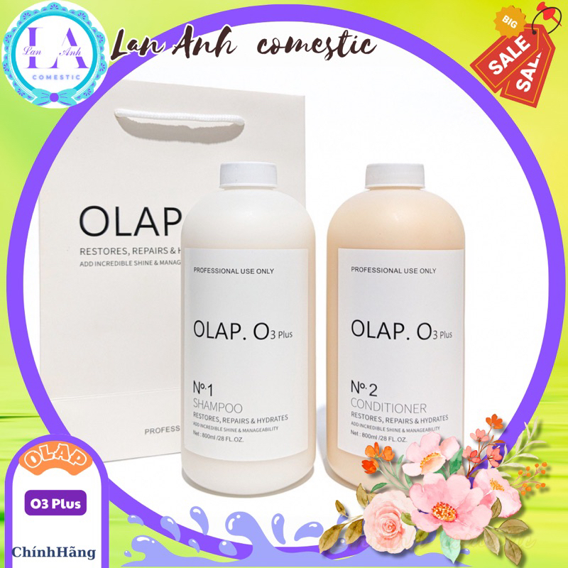 Cặp dầu gội OLAPO3 Plus Dưỡng tóc mềm mượt Phục hồi tóc hư tổn Dầu gội OLAP.O3 Plus 800ml Dầu gội hương thơm nước hoa