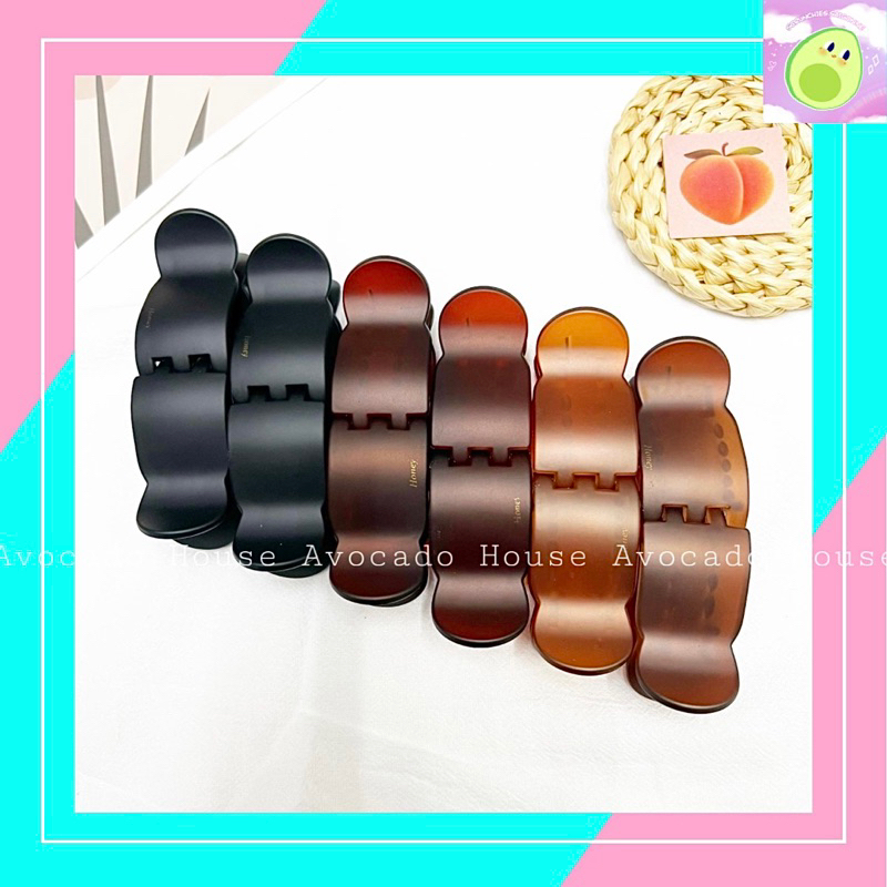 Kẹp tóc càng cua 5 răng Honey đầu tròn loại tốt nhựa mờ và bóng