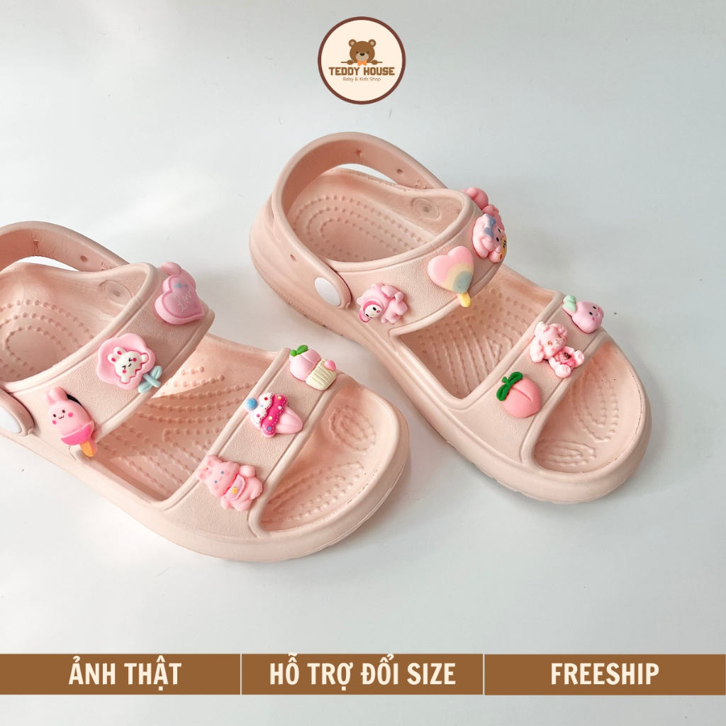 Sandal Quai Hậu Cho Bé Gái BabyShoes Xăng Đan Sục Cross Có Quai Trẻ Em Chống Trơn Trượt Kèm Sticker BS0121