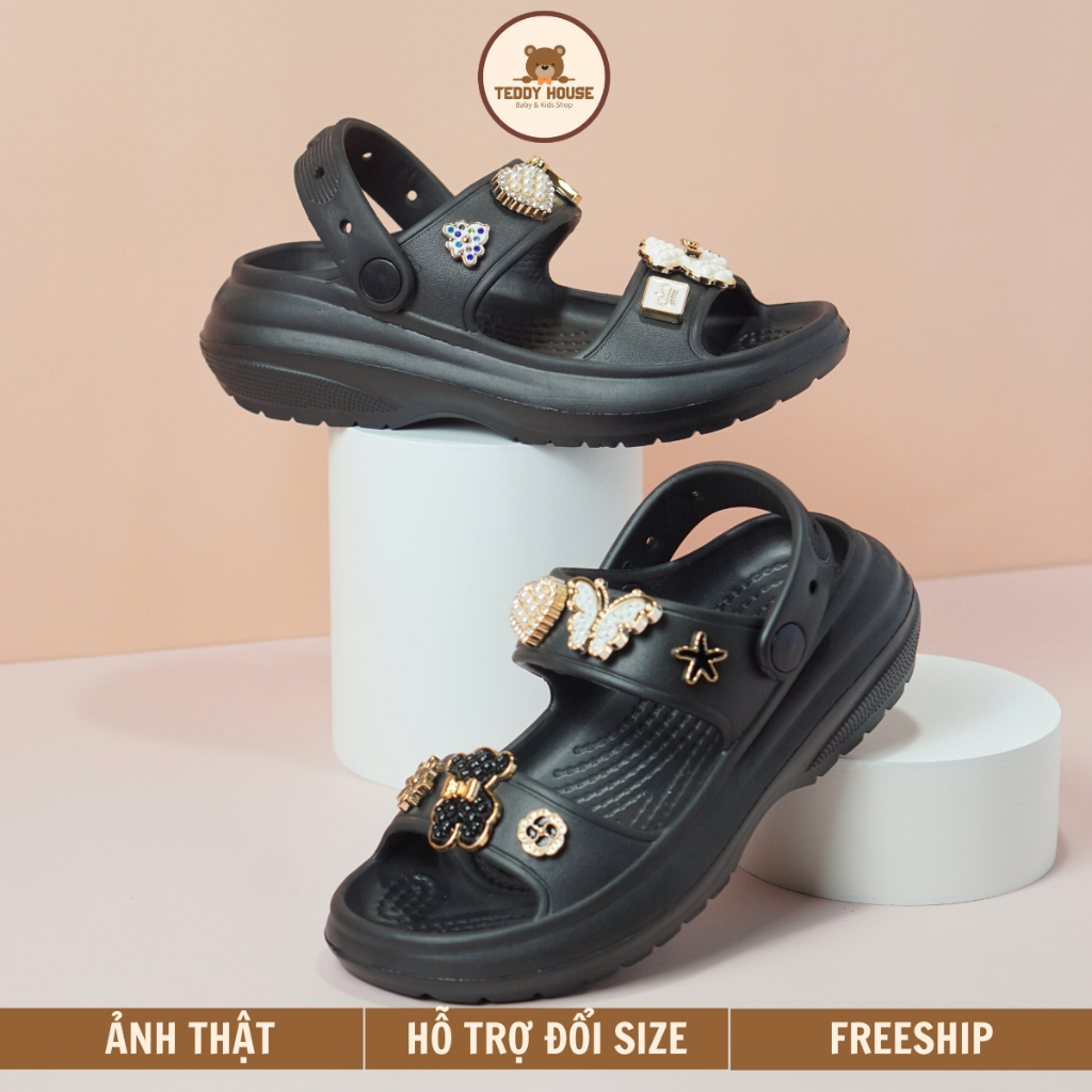 Sandal Quai Hậu Cho Bé Gái BabyShoes Xăng Đan Sục Cross Có Quai Trẻ Em Chống Trơn Trượt Kèm Sticker BS0121
