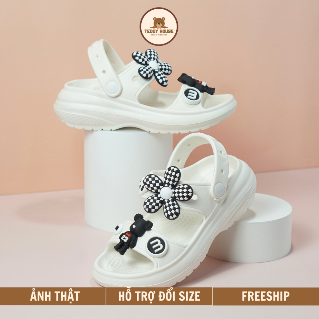 Sandal Quai Hậu Cho Bé Gái BabyShoes Xăng Đan Sục Cross Có Quai Trẻ Em Chống Trơn Trượt Kèm Sticker BS0121