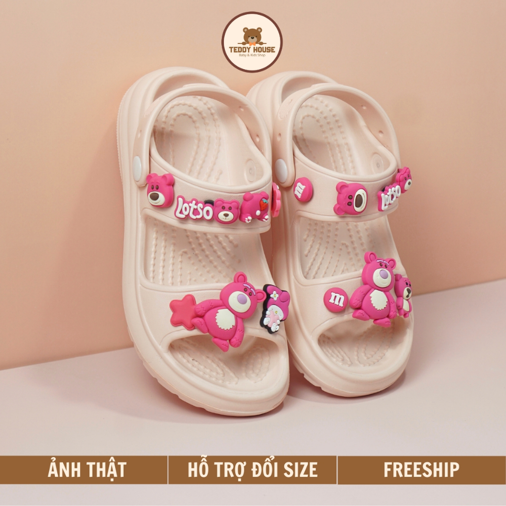Sandal Quai Hậu Cho Bé Gái BabyShoes Xăng Đan Sục Cross Có Quai Trẻ Em Chống Trơn Trượt Kèm Sticker BS0121