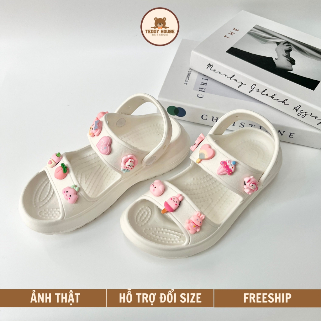 Sandal Quai Hậu Cho Bé Gái BabyShoes Xăng Đan Sục Cross Có Quai Trẻ Em Chống Trơn Trượt Kèm Sticker BS0121