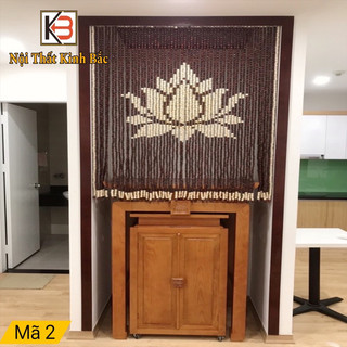 Rèm phòng thờ KB mành cửa hạt gỗ trang trí ban thờ