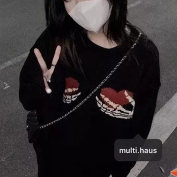 Áo Len Nam Nữ Skeleton Heart Xương Người Chất Len Cực Dày Dặn-Áo Len Xương Hàng Quảng Châu Cực SỊn