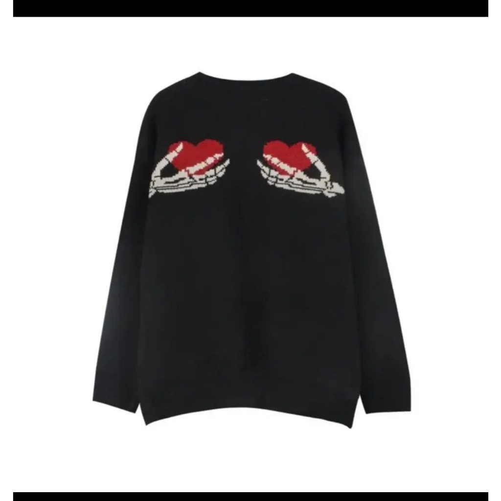 Áo Len Nam Nữ Skeleton Heart Xương Người Chất Len Cực Dày Dặn-Áo Len Xương Hàng Quảng Châu Cực SỊn