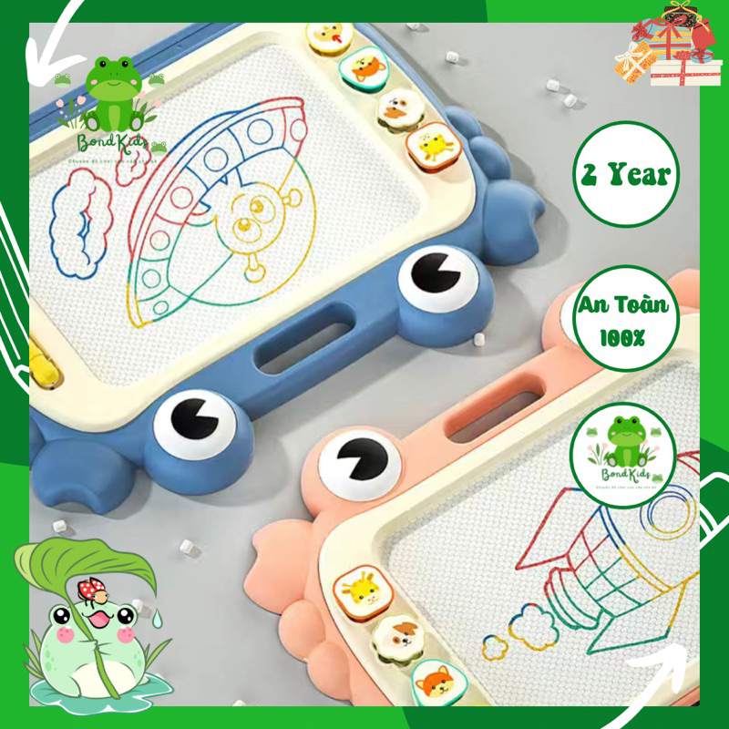Bảng từ tính thông minh cho bé tự xoá, loại to có 2 chân nghiêng bàn, dùng vẽ, viết chữ cho bé-Bondkids