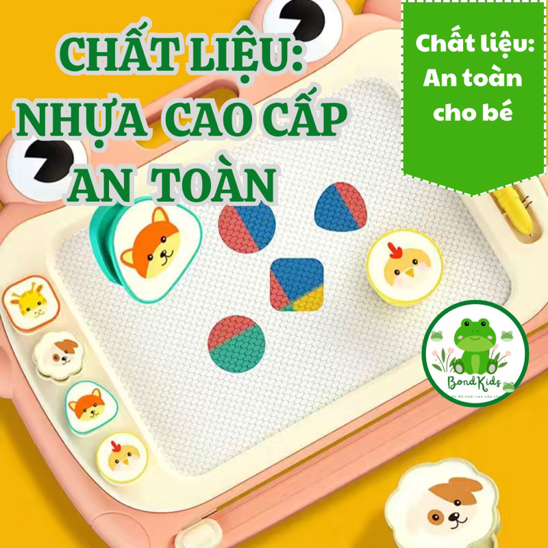 Bảng từ tính thông minh cho bé tự xoá, loại to có 2 chân nghiêng bàn, dùng vẽ, viết chữ cho bé-Bondkids