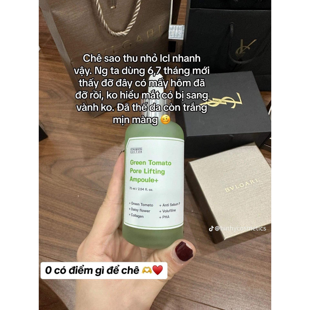 Tinh chất cà chua xanh se lỗ chân lông Sungboon Editor Green Tomato Pore Lifting Ampoule+