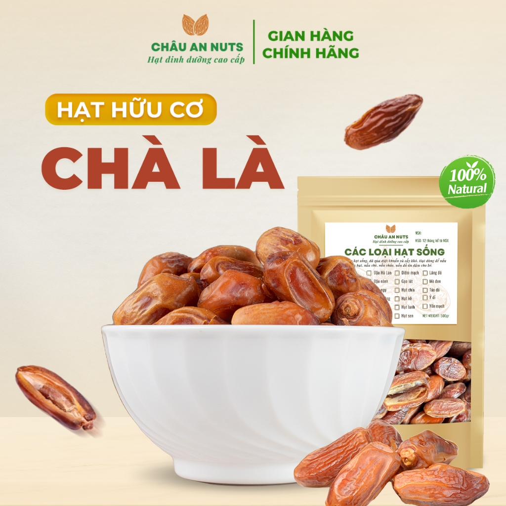 Chà là sấy dẻo không đường tạo ngọt cho sữa hạt, ăn vặt mẹ bầu ăn kiêng đóng gói hút chân không 100g / 500g