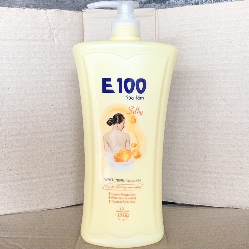 Sữa tắm E100 1200ml trắng da toàn thân thơm lâu dưỡng ẩm