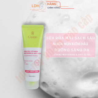 Sữa rửa mặt sạch sâu, ngừa mụn, kiểm dầu và dưỡng sáng da cosme whitening & anti acne