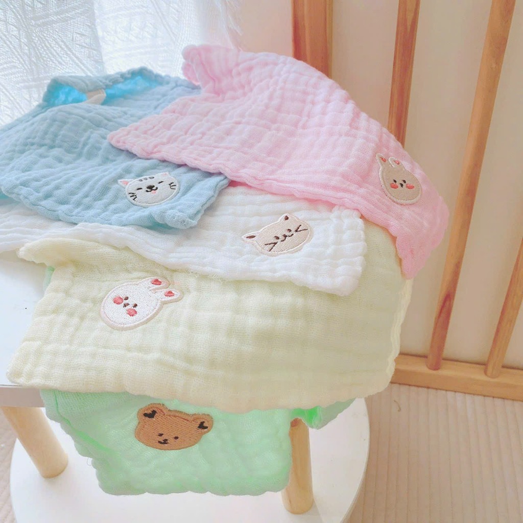 Khăn Tắm Xô Màu 6 Lớp Monona Cho Bé - Khăn Sữa Xô Màu 6 Lớp Cho Bé