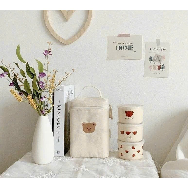 Túi giữ nhiệt bỉm sửa họa tiết thêu đựng đồ cho mẹ, túi bỉm sữa đa năng phong cách Hàn Quốc