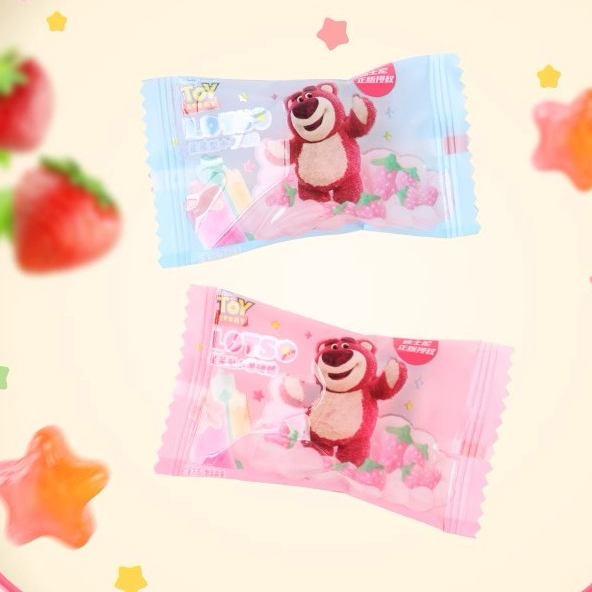 Combo 10 Viên Kẹo Ngôi Sao Gấu Dâu Lotso Vị Dâu Mix Cam