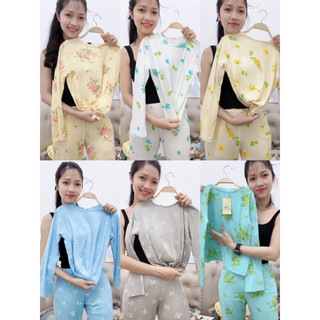 Bộ cotton 100% mẹ + bé gái+tặng quần