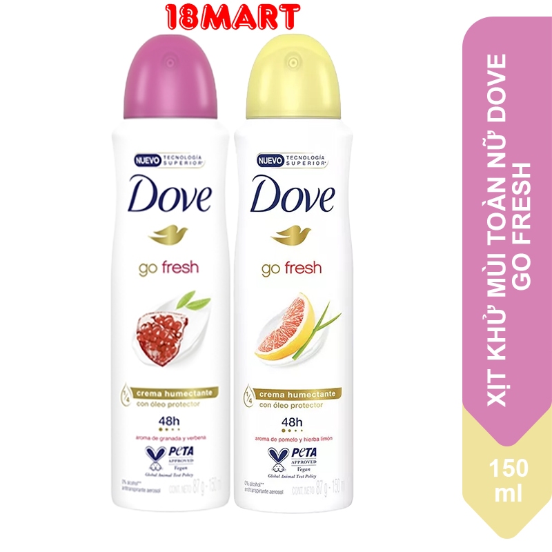 Xịt khử mùi toàn thân nữ Dove Go Fresh 150ml