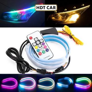 Bộ 2 dây led mí audi rgb chạy đuổi nhiều màu sắc - có remote điều khiển chế độ