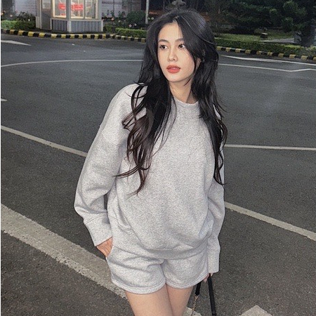 Bộ nỉ cotton thu đông cao cấp hàng xuất hàn dư, oversize